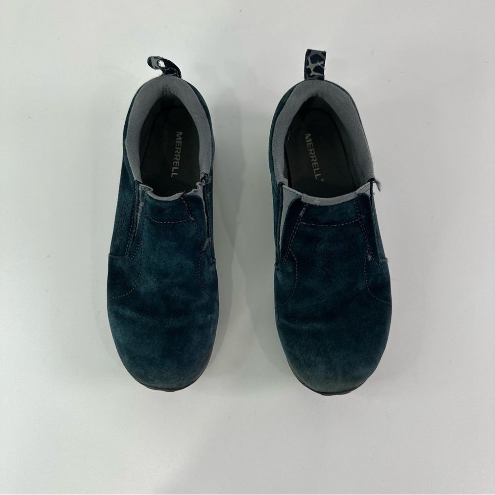 Merrell Blue Jungle Moc Casual Suede Slip-On Kids Shoes Size 5.5M Kids J95637